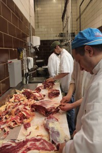 Chefs Kevin Hermann from The Porch and Dave Harris from PNC Eco Bistro, showing off their knife skills